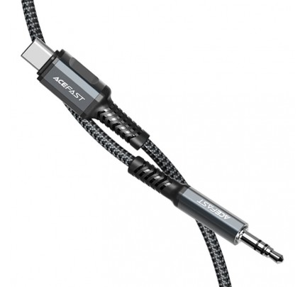 ACEFAST  AUX TYP-C to 3.5mm aluminum alloy audio cable 1.2M/3.9FT BLACK