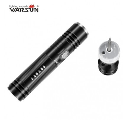 WARSUN GJSD Multi-Tool Flashlight Screwdriver With 3 Modes Zoomable