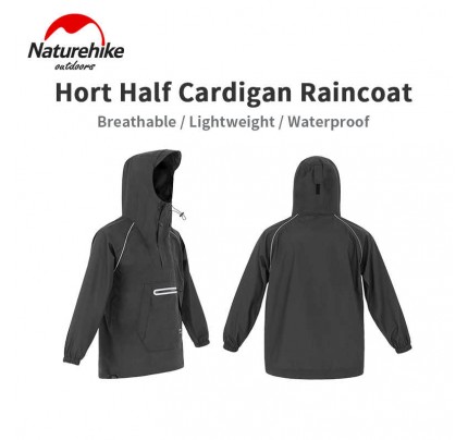 Naturehike Short hooded raincoat XL Black