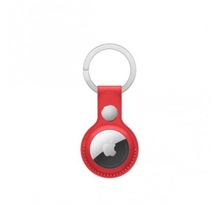 WiWU Leather Key Ring for Airtag red