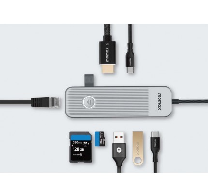 One Link 8 in 1 multi-function USB-C hub (Titanium)