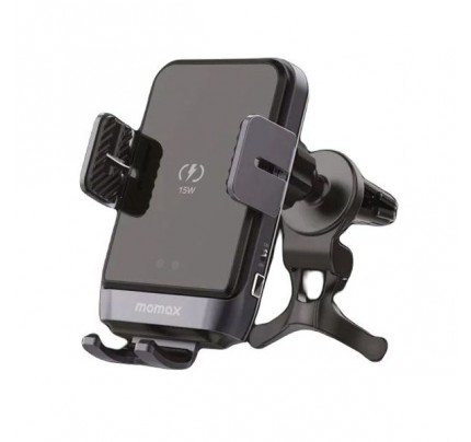 Momax Bundle Q.Mount Smart 15W Wireless Charging Car + Car Mount Holder - Black