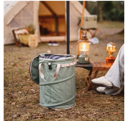 Naturehike 30L Storage Bucket Cotton Outdoor Camping Foldable Portable Debris Large-Capacity Clothing Storage Barrel green 
