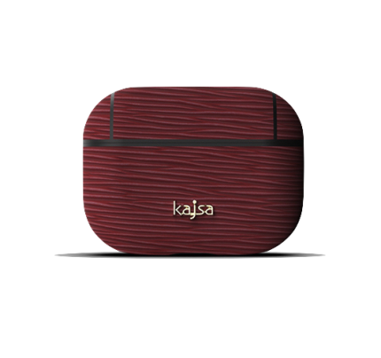 kajsa Jacket Genuine Leather Wave Pattern AirPods Pro Burgundy