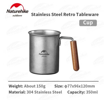 Naturehike STAINLESS STEEL RETRO CUTLERY 350ML CUP