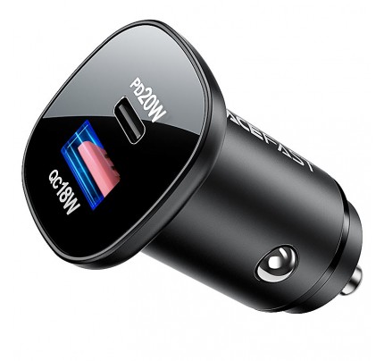 AceFast Charge Car Charger 38W (1xUSB-C+1xUSB-A) black