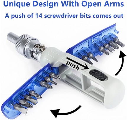 14 pcs in one multifunctional integration screwdriver  blue