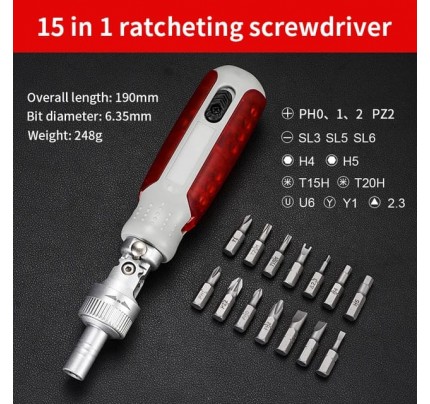 14 pcs in one multifunctional integration screwdriver red