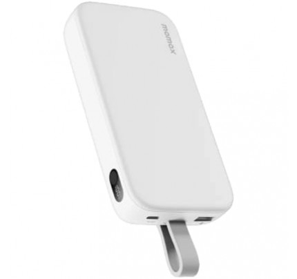MOMAX iPower PD 3 20000mAh battery pack  integrated usb-c cable (WHITE)