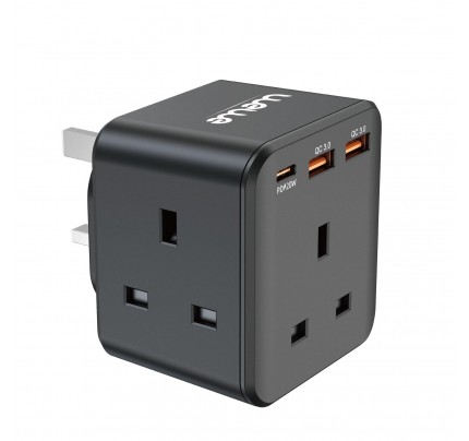 wewe socket chager 3 plug 3250w 2 usb 1typ-c pd black 