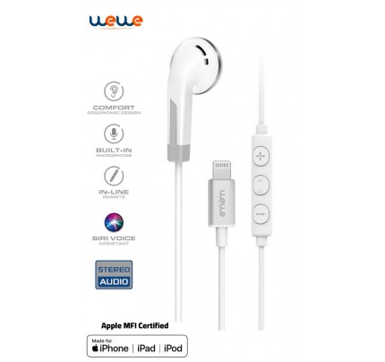 wewe earphones single  Universal designed  Cann used left / right  Apple MFI Certified