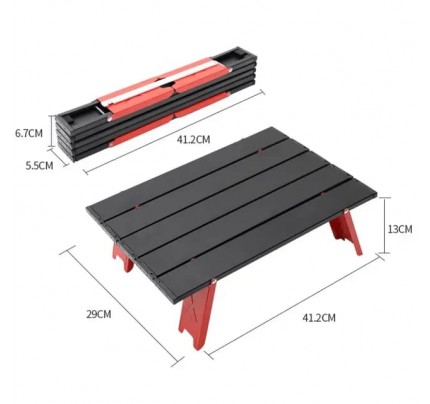 HISPEED Aluminum Alloy Mini Desk Outdoor Camping Mini Aluminium Metal Picnic Folding Table