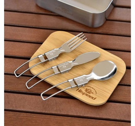 HISPEED 3IN1 Ultra Lightweight Knife Fork and Spoon Set Camping