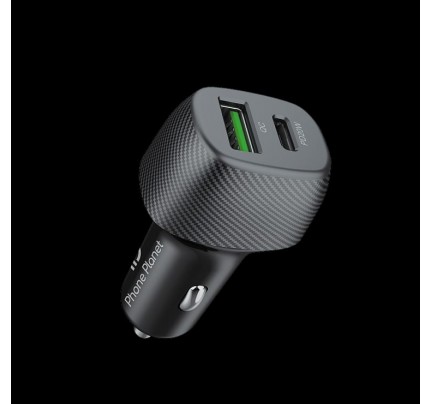Phone Planet CAR CHARGER 38W MAX TYP-C AND USB A PORT BLACK