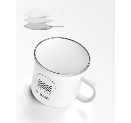 HISPEED Portable Camping Enamel Mugs 304 Stainless Steel 350ml Sublimation Enamel Camp Mug