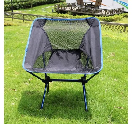 HISPEED Aluminum Alloy Folding Camping Moon Chairs S size blue