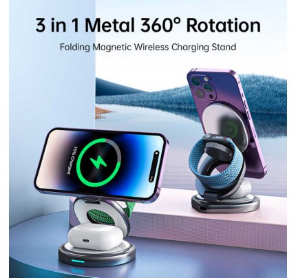 wirless 3 in 1 foldable stand magnetic (6722)