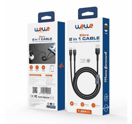 WEWE 2in1 cable for type-c and lightning devices