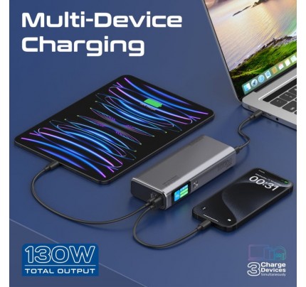 PROMATE ALUMINUM CRAFTED Power delivery power bank 130w 20000Mah (10614)