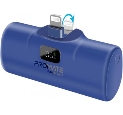 PROMATE FAST CHARGING POWERBANK IN-BUILT LIGHTNING CONNECTOR 5000MAH BLUE (10618)