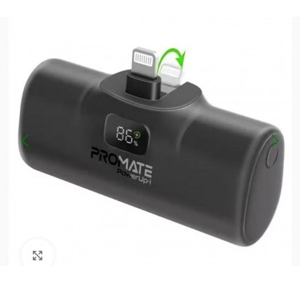 PROMATE FAST CHARGING POWERBANK IN-BUILT LIGHTNING CONNECTOR 5000MAH BLACK