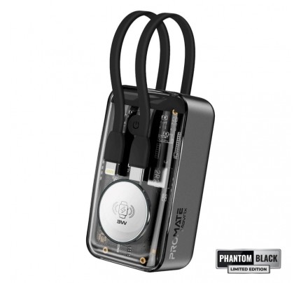 PROMATE SMART PHONE & APPLEWATCH CHARGING POWER BANK 100000MAH 35W black(10648)