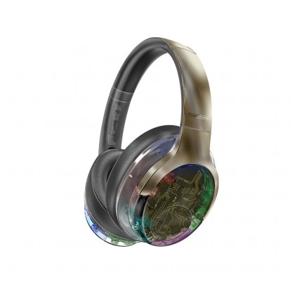 PROMATE Active Noise Cancelling hi-fi stereo Wireless Headphones with RGB Lights  GUNMETAL (10666)