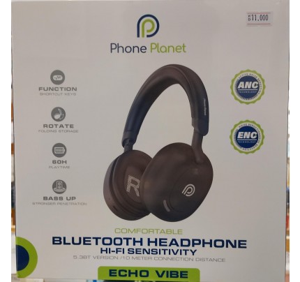 NEW PHONE PLANET BLUETOOTH Headphone hi-fi Sensitivity ECHO VIBE black(11218)