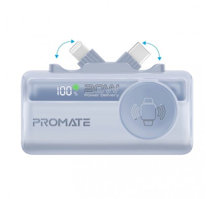 PROMATE World"Smallest multiport power bank 5000mah Blue(10678)