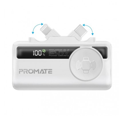 PROMATE World"Smallest multiport power bank 5000mah White(10680)