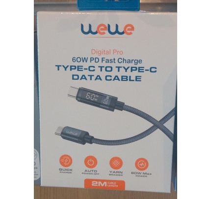 WEWE TYPE-C TO TYPE-C  DATA DISPLAY CABLE 2M(75223)
