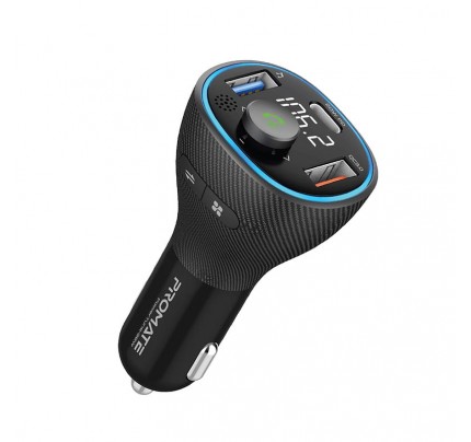 PROMATE Universal Wireless Hands-free kit wirh FM Transmitter 20w power delivery(106110)