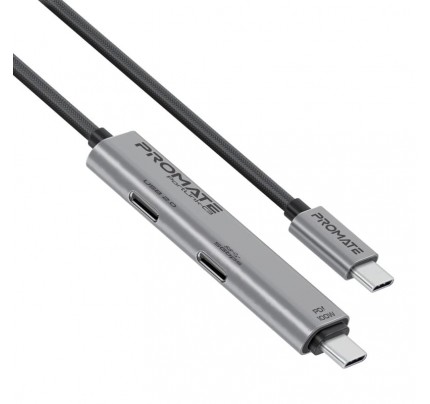 PROMATE 3in1 Dual USB-C Port data&charge cable 1.5m 100w pd(106105)