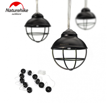 Naturehike Outdoor Camping Atmosphere String Lights Retro Waterproof IP44 Camping Lantern BLACK